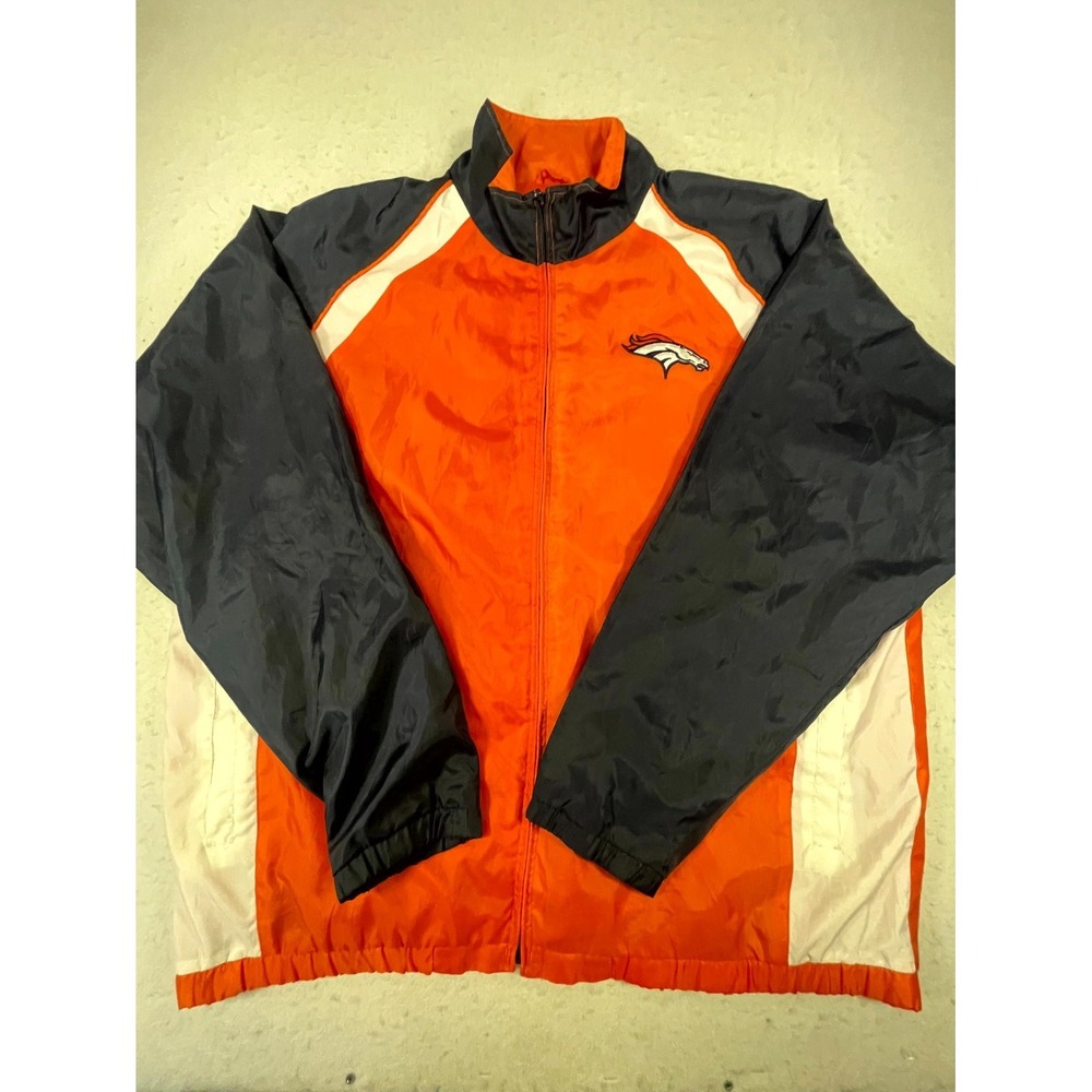 Denver Broncos Windbreaker Track Jacket Mens‎ Multicolor Football NFL Full Zip